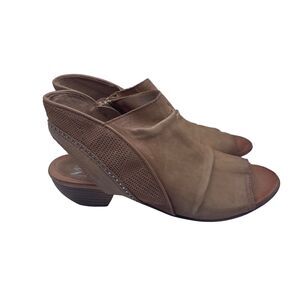 Miz Mooz Cailey Spring Heel Sandals Sand Tan Leather Womens Size 42 10.5 11